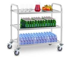 Royal Catering - Chariot de service Chariot de transport Chariot de cuisine Inox 3 Étagères 150Kg