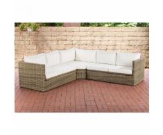 Canapé d'angle Tibera 5mm rond/nature Blanc beige