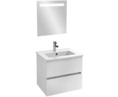 JACOB DELAFON - Meuble suspendu sous-plan Tolbiac + plan vasque Ola et miroir LED, 58,50 x 45,60 x