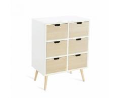 Ventemeublesonline - COMMODE 6 TIROIRS AUREL 40 X 67 X 85