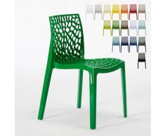 Chaise en polypropylène nid d'abeille cuisine bar café Gruvyer Vert - Grand Soleil