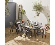 Salon de jardin table extensible - Chicago Anthracite - Table en aluminium 175/245cm avec rallonge