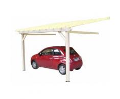 Carport monopente mural avec préparation pour couverture légère