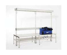 Banc pour vestiaire en inox, pour les douches et l'extérieur - h x p 1600 x 695 mm - L 2000 mm,