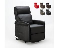 Fauteuil de relaxation électrique avec système lève personne pour seniors Amalia Fix | Couleur: Noir