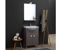 MEUBLE-LAVABO TAUPE POUR SALLE DE BAIN 56 CM AVEC MIROIR