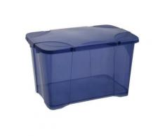 Eda Plastique - Boîte de rangement Clip'Box 40 L - Bleu couvercle avec charniere - 54 x 36 x 33 cm