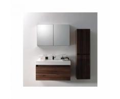 Ensemble de salle de bain A1000, armoire de toilette, vasque et meuble sous vasque, noyer foncé