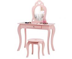 Goplus - Coiffeuse pour Fille de Style Princesse Européenne, Table de Maquillage pour Enfant avec