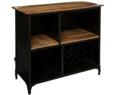 Meuble de bar métal et bois Cuba Atmosphera - Noir