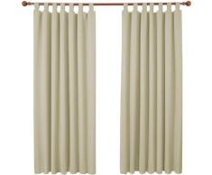 Deconovo Lot de 2 Rideaux Occultant Isolant Thermiques Salon à Pattes, Taille Moyenne, 140x175 cm,