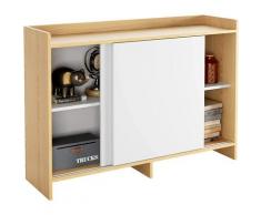 Commode à portes coulissantes et 4 compartiments Armoire Buffet Étagère enfant Armoire polyvalente