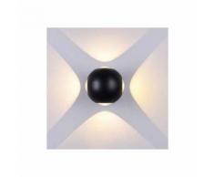 V-TAC VT-834 Applique murale led cob 4W blanc chaud 3000K corps aluminium rond noir IP65 - SKU 8553