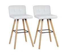 ®Lot de 2 Chaise de Cuisine Salle à Manger Design Assise rembourrée Pieds en Bois - Jeobest