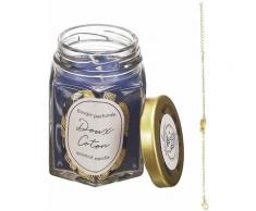 Bougie parfumée en bocal avec bijou surprise Fleur de coton - Bleu