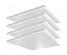 Lot de 4 plafonniers LED 40 watts A panneaux apparents projecteurs ALU lumière du jour pour hôtel