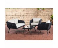 Salon de Jardin lounge Trosa 5mm noir 40 cm (Dunkelgrau) Blanc beige