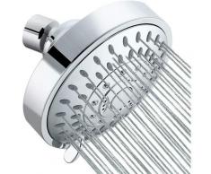 Pommeau de Douche Solaire Rond, 4 Pouces Pomme de Douche Haute Pression, Pommeau de Douche Cascade,