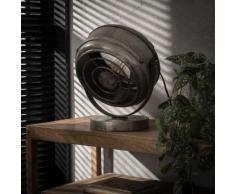 Lampe de table industrielle en métal argenté Romain