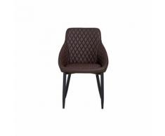 Chaise Auriga - Rembourre - avec Dossier, Accoudoirs - pour Sejour, Salle a Manger - Marron en