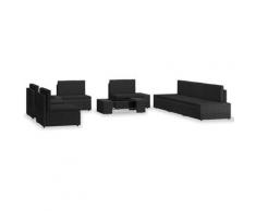Asupermall - Salon de jardin 8 pcs Resine tressee Noir