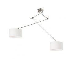 Lampe à suspension acier avec abat-jour 35 cm blanc réglable - Blitz II Qazqa Moderne Luminaire