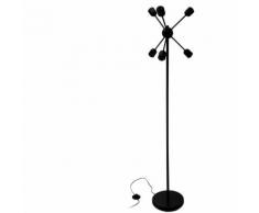 Lampe sur pied 6 bras lampadaire 6 ampoules boule rayons soleil design retro acier HxlxP: