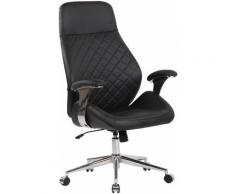 CLP - Fauteuil de bureau Layton en similicuir ou Cuir Véritable noir Cuir véritable