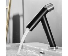 Auralum Unique Robinet de Lavabo Mitigeur en Laiton pour Salle de Bain Mitigeur Lavabo Noir