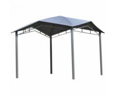 Tonnelle barnum contemporain en dôme dim. 3,00L x 3,00l x 2,60H m métal époxy polyester gris