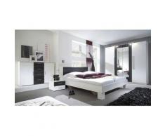 Azura Home Design - Chambre VERA 180x200 cm , blanc et noir - ARMOIRE: sans armoire - Noir