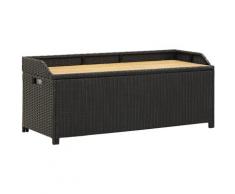 Asupermall - Banc de rangement de jardin 120 cm Resine tressee Noir
