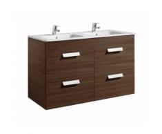Meuble Unik DEBBA 1200 - 4 tiroirs + lavabo - Wengé texturé