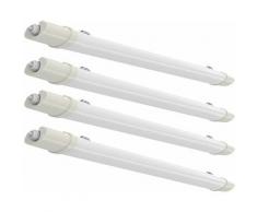 4x tubes LED, plafonniers, halls industriels, baignoires ultra-minces, lampes de salle d'eau