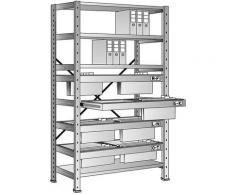 Certeo - Rayonnage emboîtable pour dossiers suspendus - hauteur 2280 mm, châssis à 2 rangées