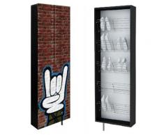 SWIVBOX | Armoire à chaussures porte pivotante 190x63.6x18 cm | 5 étagères acier | Impression UV |