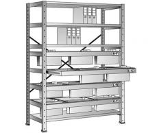 Certeo - Rayonnage emboîtable pour dossiers suspendus - hauteur 2280 mm, châssis à 3 rangées