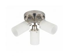 Plafonnier 3 spots LED 3X3.8W orientable 3000K patère Ø 150mm métal + verre 200lm 230V grand angle