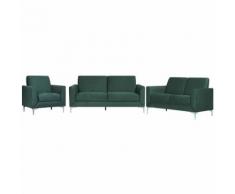 Beliani - Ensemble canapés et fauteuil en velours vert 6 places FENES