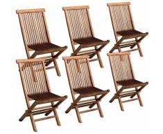 Lot de 6 chaises de jardin en teck huilé LOMBOK