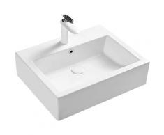 Eridanus Vasque à Poser en Céramique, Lavabo avec Trop-Plein, Lave-Mains pour Salle de Bain avec