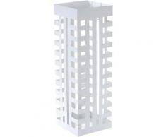 Porte-parapluies HHG-514, support pour parapluie, quadratique 55cm ~ treillis, blanc