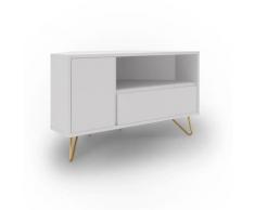 ELOISE - Meuble TV d'angle blanc design - Blanc