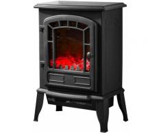 Deuba - Cheminée électrique 2000W chauffage LED effet feu de cheminee design poêle à bois Noir