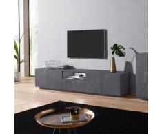 Ahd Amazing Home Design - Meuble TV moderne avec 4 portes coulissantes tiroir 220cm Vega Low