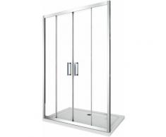 Porte de douche de 6 mm pour installation en niche avec quatre portes et overture centrale H.190