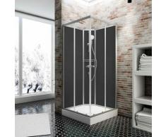 Cabine de douche intégrale Rimini, 90 x 90 cm, cabine de douche complète Schulte avec porte