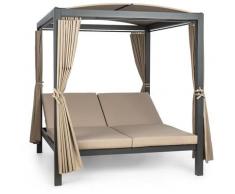 auna Hermitage Double XL balancelle 2 pers structure acier auvent rideaux - Blumfeldt