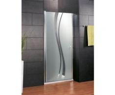 Schulte - Porte de douche pivotante, profilé aspect chromé, Style 2.0 verre 5 mm anticalcaire,