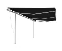 Auvent automatique rétractable avec poteaux 6x3 m Anthracite